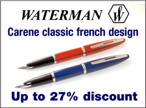 Waterman Carene fountain pens with alternative nibs from stock